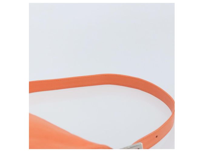 FENDI Mamma Baguette Shoulder Bag Nylon Orange Silver - vista 14