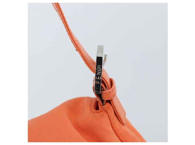 FENDI Mamma Baguette Shoulder Bag Nylon Orange Silver - vista 19