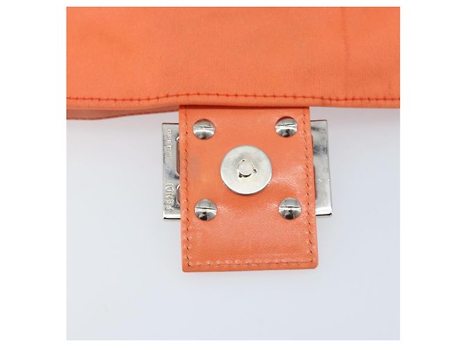 FENDI Mamma Baguette Shoulder Bag Nylon Orange Silver - vista 21