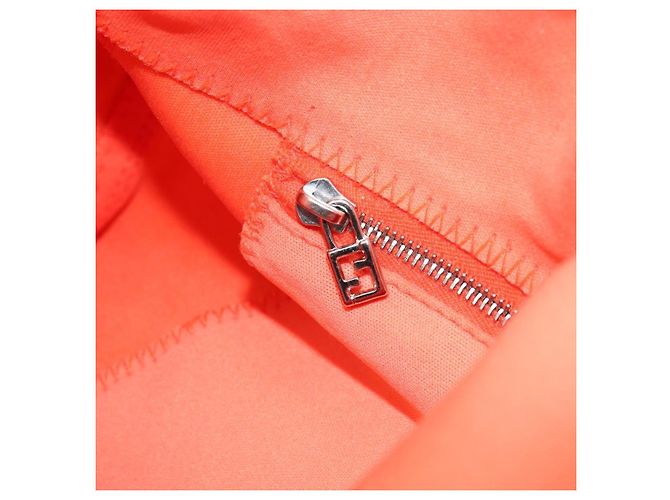 FENDI Mamma Baguette Shoulder Bag Nylon Orange Silver - vista 25
