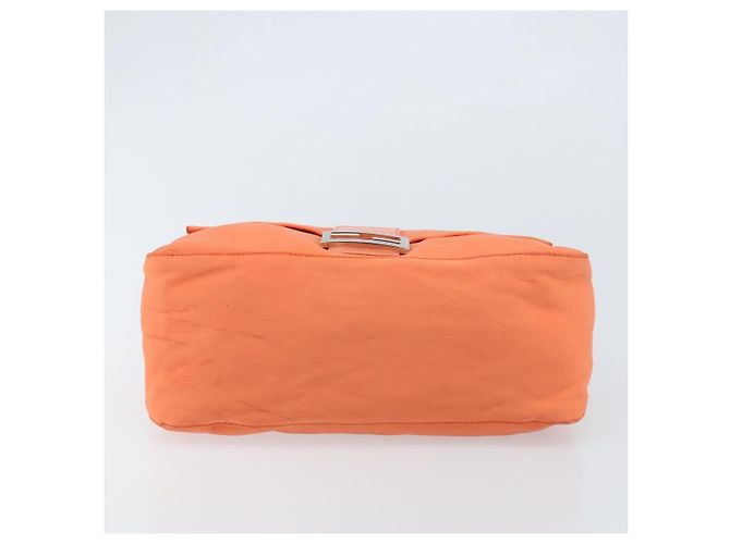 FENDI Mamma Baguette Shoulder Bag Nylon Orange Silver - vista 5