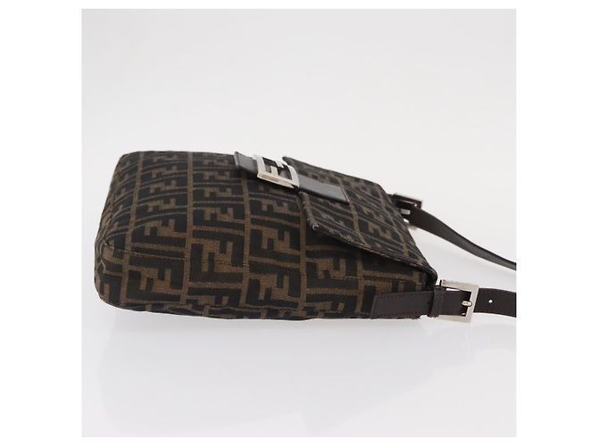 FENDI Zucca Canvas Mamma Baguette Shoulder Bag Black Brown - vista 3