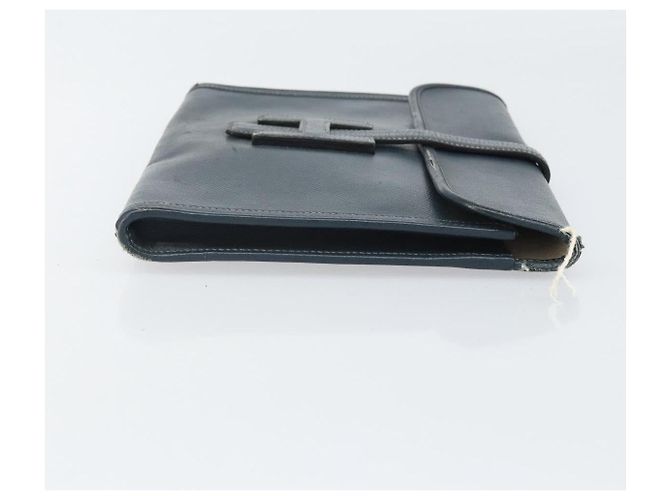 Hermès HERMES Clutch Bag Leather Navy - vista 3