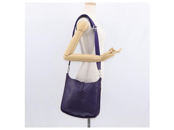 Hermès HERMES Evelyn 3 Shoulder Bag Leather Purple Silver - vista 19