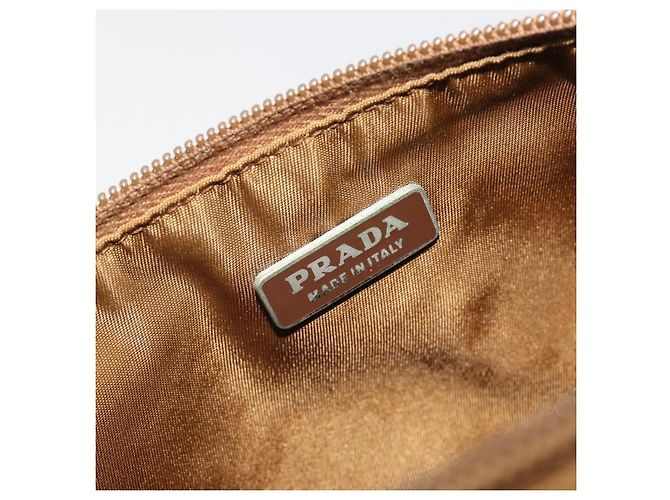 PRADA Accessory Pouch Nylon Brown Silver - vista 16