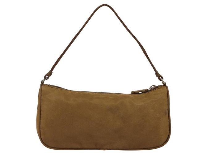 PRADA Accessory Pouch Nylon Brown Silver - vista 3