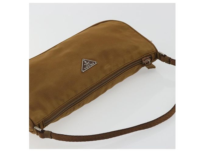 PRADA Accessory Pouch Nylon Brown Silver - vista 6