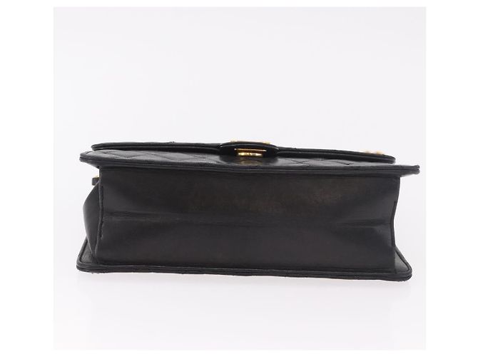 CHANEL Matelasse Chain Shoulder Bag Lamb Skin Black Gold CC - vista 10
