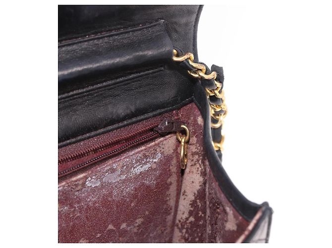 CHANEL Matelasse Chain Shoulder Bag Lamb Skin Black Gold CC - vista 21
