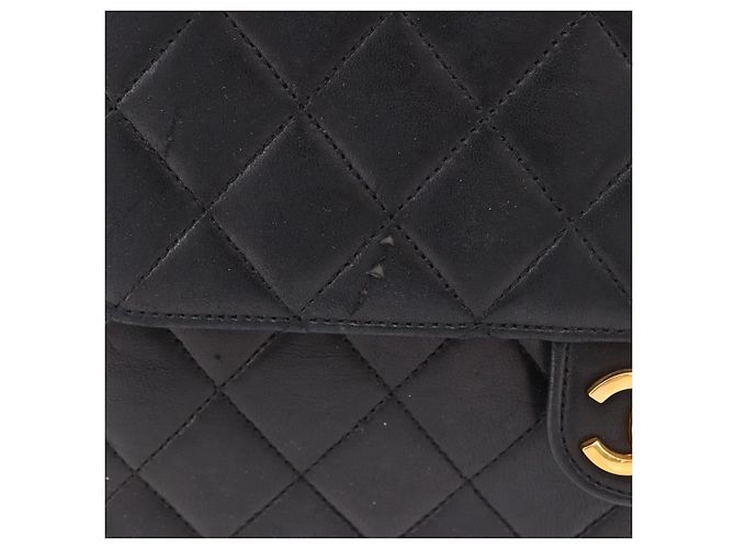 CHANEL Matelasse Chain Shoulder Bag Lamb Skin Black Gold CC - vista 3