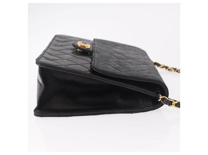 CHANEL Matelasse Chain Shoulder Bag Lamb Skin Black Gold CC - vista 5