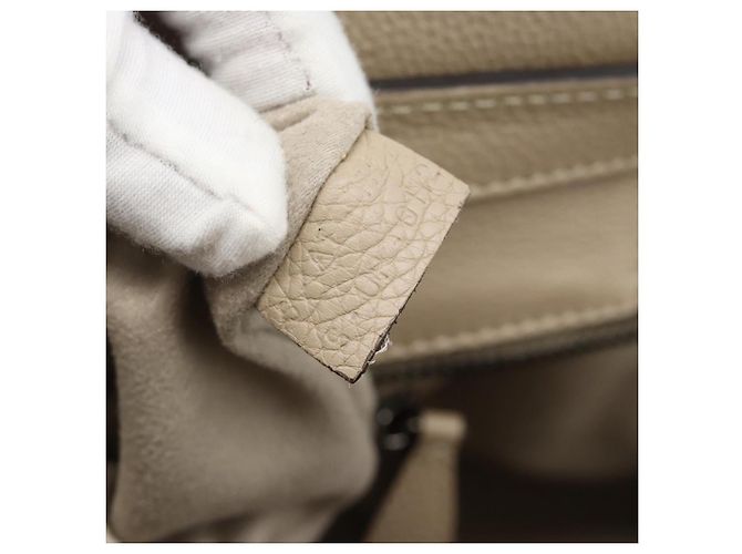 Céline CELINE Luggage Micro Shopper Hand Bag Leather Beige - vista 12
