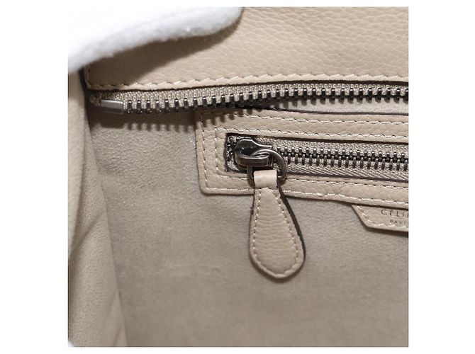 Céline CELINE Luggage Micro Shopper Hand Bag Leather Beige - vista 20