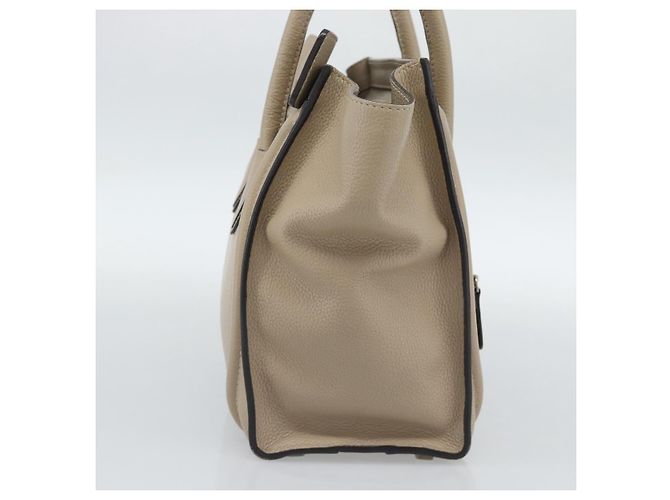 Céline CELINE Luggage Micro Shopper Hand Bag Leather Beige - vista 3