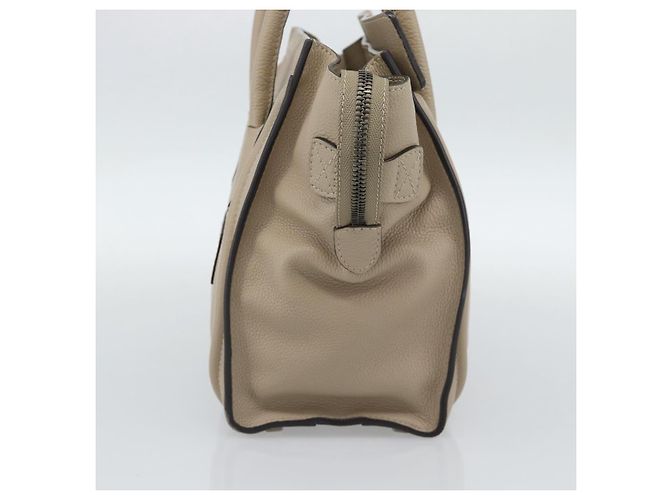 Céline CELINE Luggage Micro Shopper Hand Bag Leather Beige - vista 4
