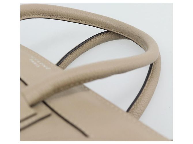 Céline CELINE Luggage Micro Shopper Hand Bag Leather Beige - vista 8