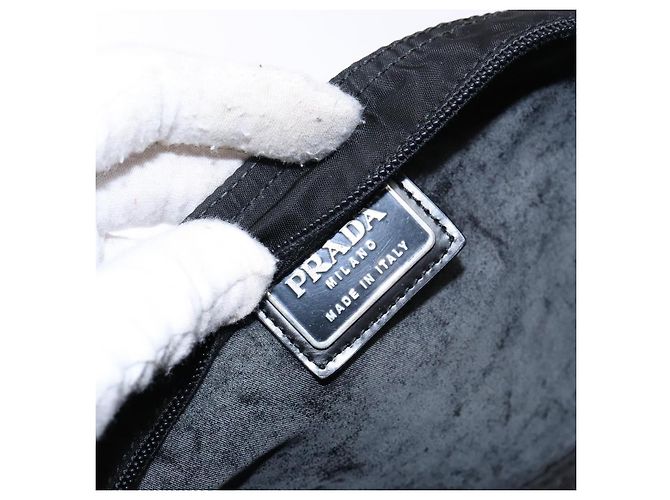 PRADA Schultertasche Nylon Black Silver - Ansicht 10