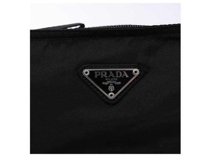 PRADA Schultertasche Nylon Black Silver - Ansicht 18
