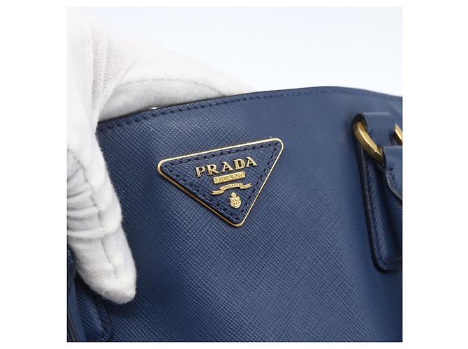 PRADA Hand Bag Safiano leather Blue Gold - vista 17