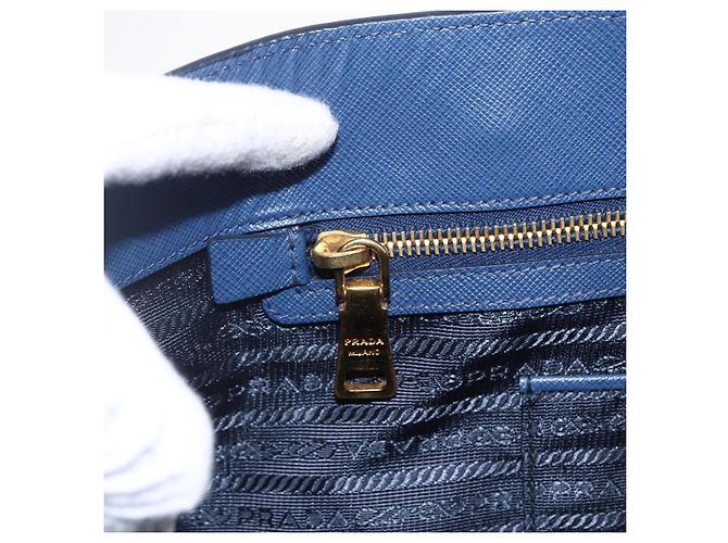 PRADA Hand Bag Safiano leather Blue Gold - vista 19