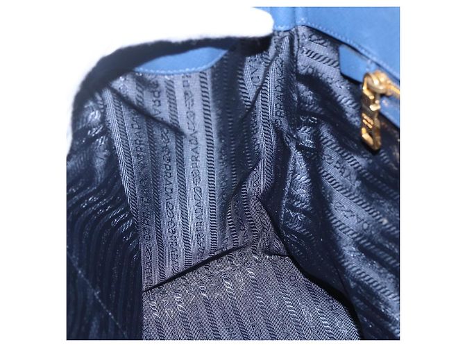 PRADA Hand Bag Safiano leather Blue Gold - vista 21