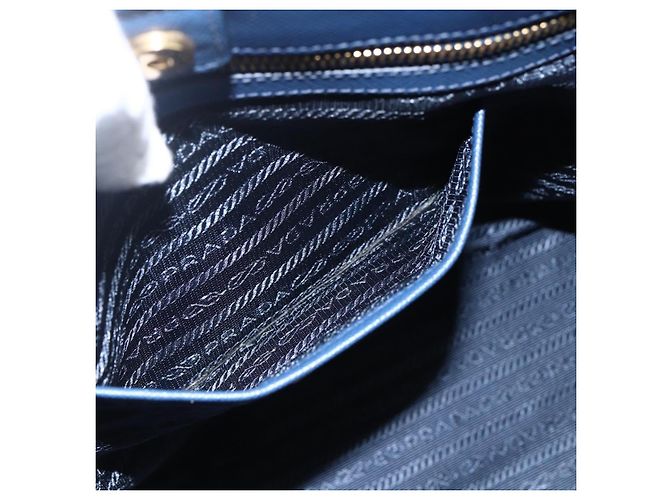 PRADA Hand Bag Safiano leather Blue Gold - vista 22