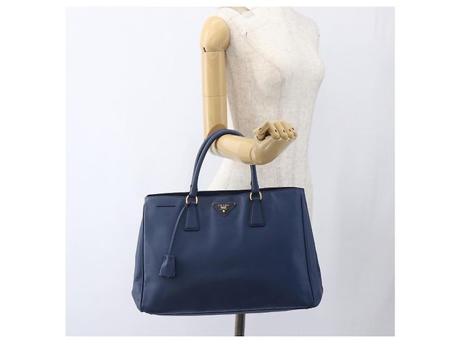 PRADA Hand Bag Safiano leather Blue Gold - vista 23