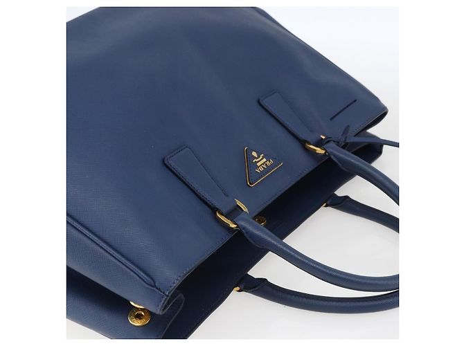 PRADA Hand Bag Safiano leather Blue Gold - vista 6