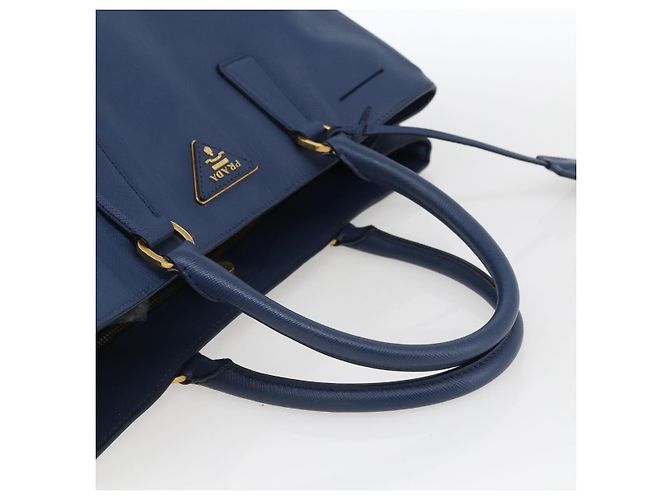 PRADA Hand Bag Safiano leather Blue Gold - vista 7