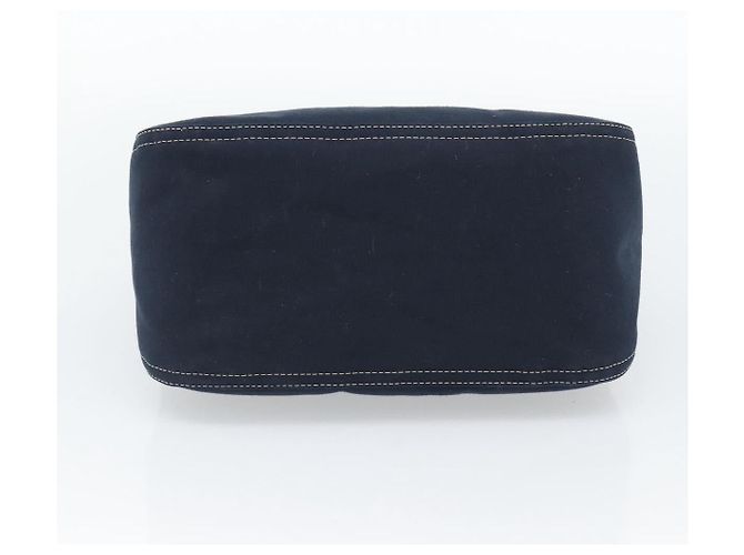 FENDI Mamma Baguette Shoulder Bag Canvas Navy Silver - vista 5