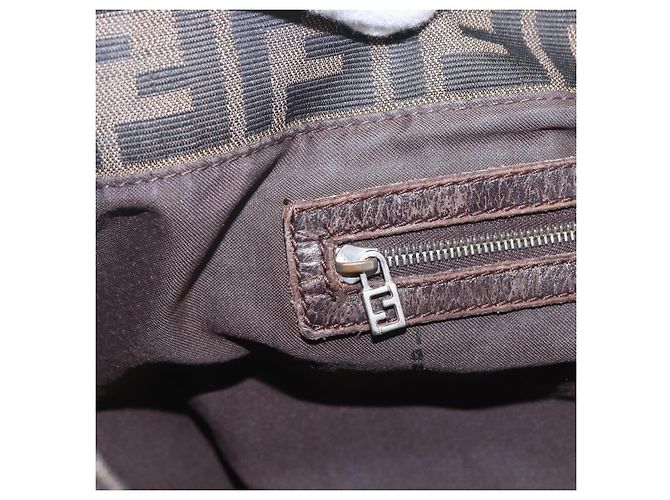 FENDI Zucca Canvas Hand Bag Black Brown - vista 17