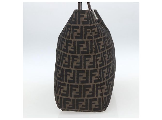 FENDI Zucca Canvas Hand Bag Black Brown - vista 4