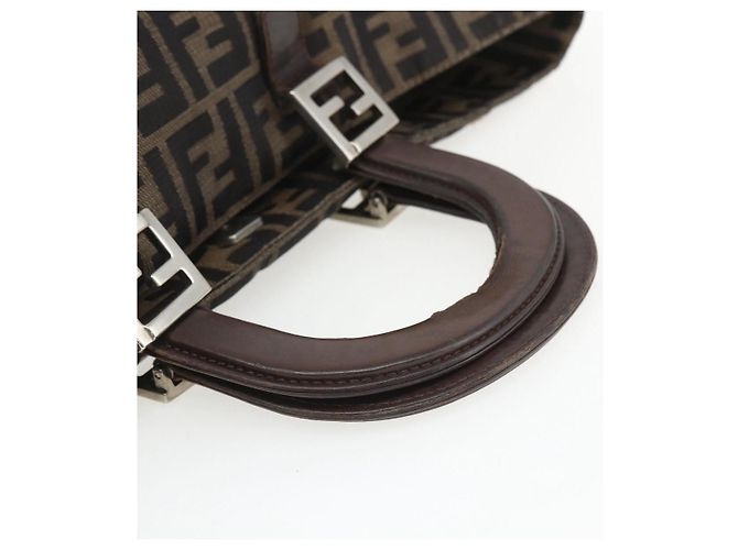FENDI Zucca Canvas Hand Bag Black Brown - vista 7
