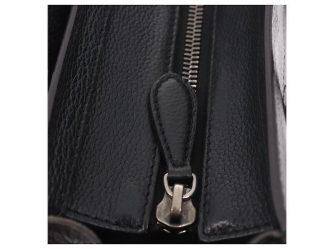 Céline CELINE Luggage Micro Shopper Hand Bag Leather Black Silver - vista 10