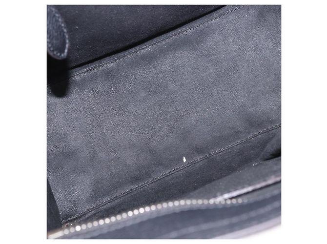Céline CELINE Luggage Micro Shopper Hand Bag Leather Black Silver - vista 11