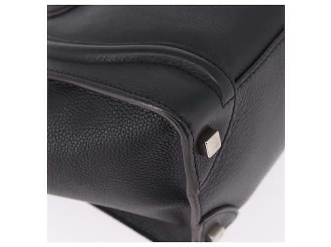Céline CELINE Luggage Micro Shopper Hand Bag Leather Black Silver - vista 15
