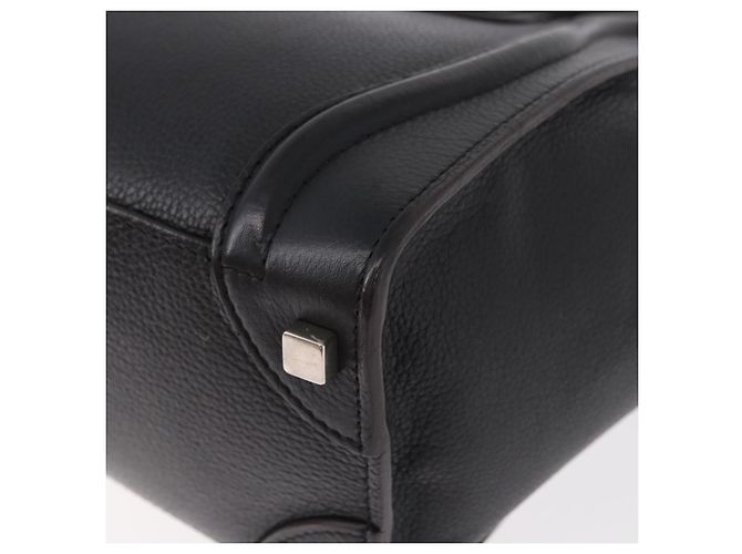 Céline CELINE Luggage Micro Shopper Hand Bag Leather Black Silver - vista 16