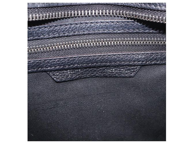 Céline CELINE Luggage Micro Shopper Hand Bag Leather Black Silver - vista 19