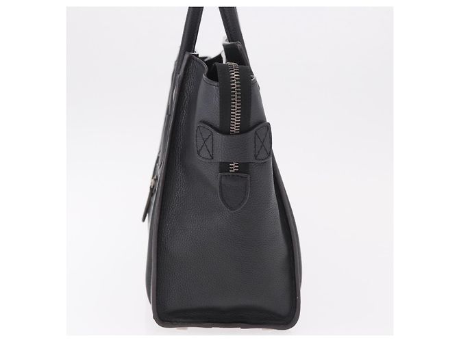 Céline CELINE Luggage Micro Shopper Hand Bag Leather Black Silver - vista 3