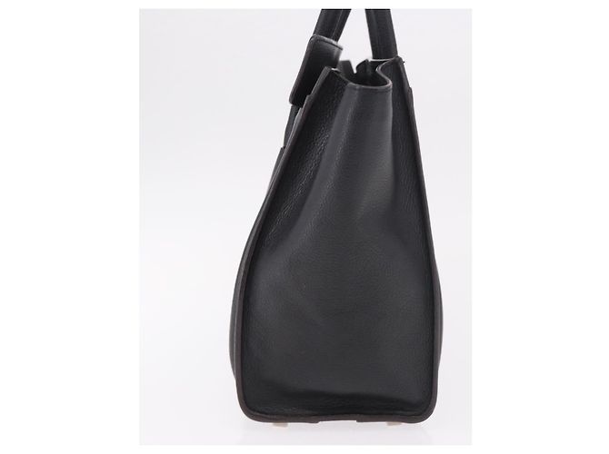 Céline CELINE Luggage Micro Shopper Hand Bag Leather Black Silver - vista 4