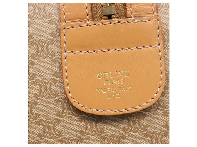Céline CELINE Macadam Canvas Boston Bag PVC Beige Gold - vista 11