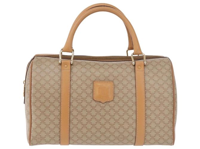 Céline CELINE Macadam Canvas Boston Bag PVC Beige Gold - vista 13