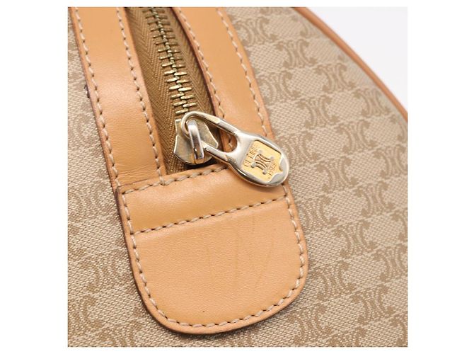 Céline CELINE Macadam Canvas Boston Bag PVC Beige Gold - vista 18