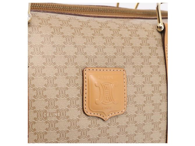 Céline CELINE Macadam Canvas Boston Bag PVC Beige Gold - vista 19