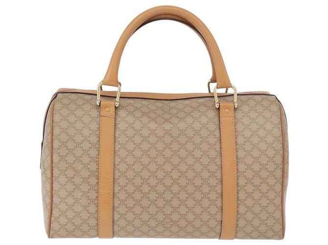 Céline CELINE Macadam Canvas Boston Bag PVC Beige Gold - vista 2
