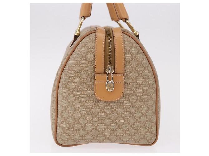 Céline CELINE Macadam Canvas Boston Bag PVC Beige Gold - vista 5