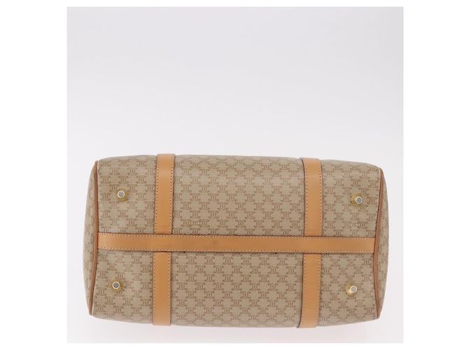 Céline CELINE Macadam Canvas Boston Bag PVC Beige Gold - vista 6