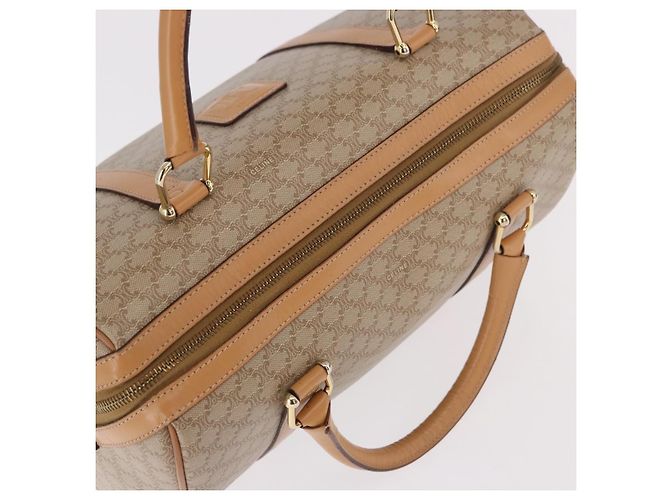 Céline CELINE Macadam Canvas Boston Bag PVC Beige Gold - vista 7