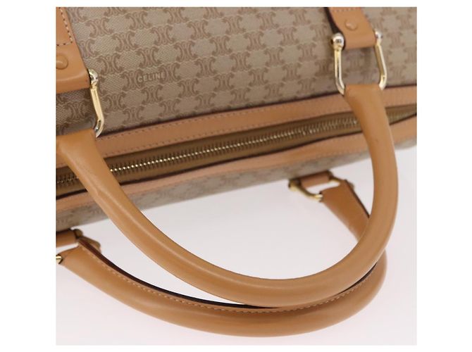 Céline CELINE Macadam Canvas Boston Bag PVC Beige Gold - vista 8