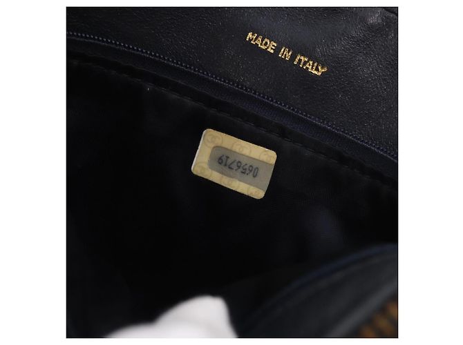 CHANEL Matelasse Chain Shoulder Bag Lamb Skin Navy Gold CC - vista 25